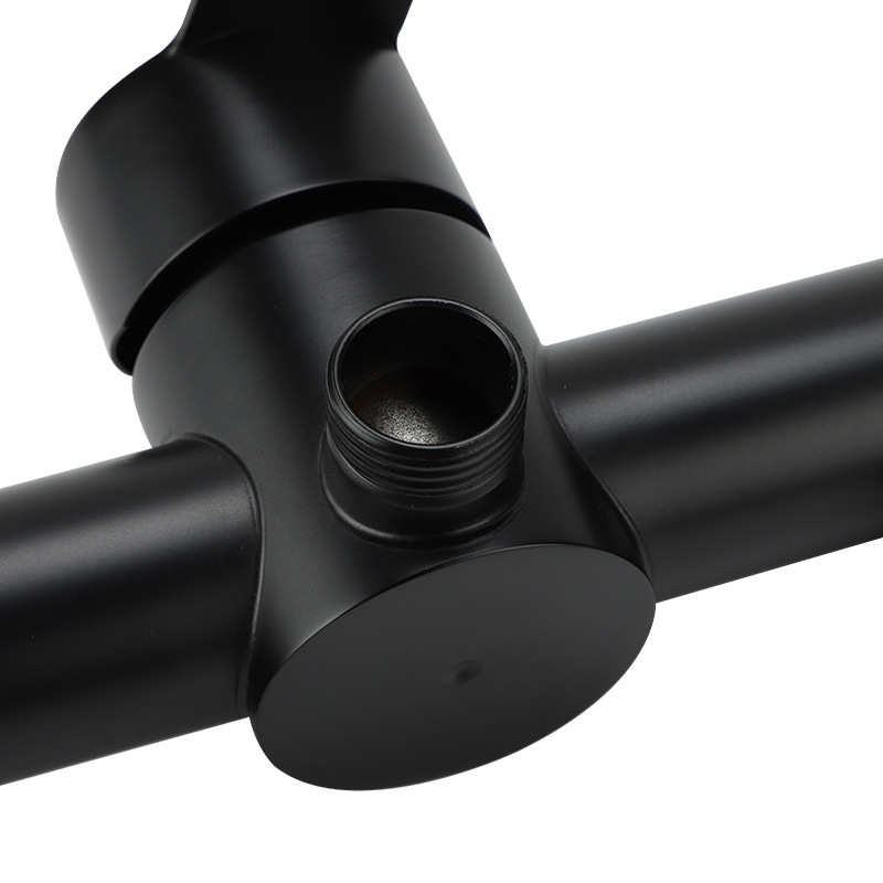Stainless steel painted shower faucet, household concealed bathroom cold and hot water mixing valve, single-function black shower faucet details Picture