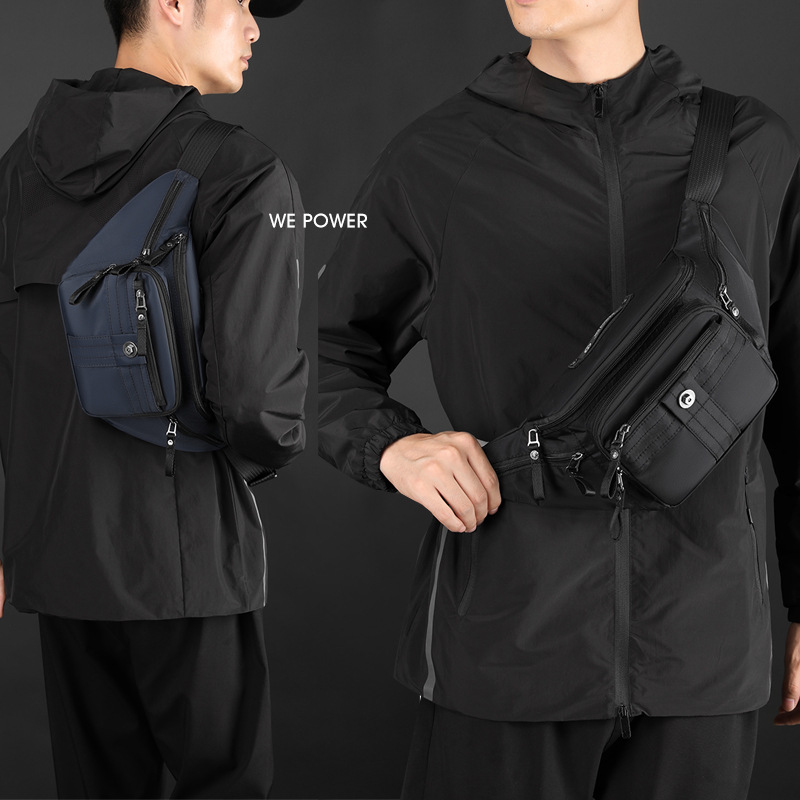 wepower's new men's waist bag, crossbody bag, outdoor cycling backpack, single-shoulder bag, sports waterproof and casual chest bag details Picture