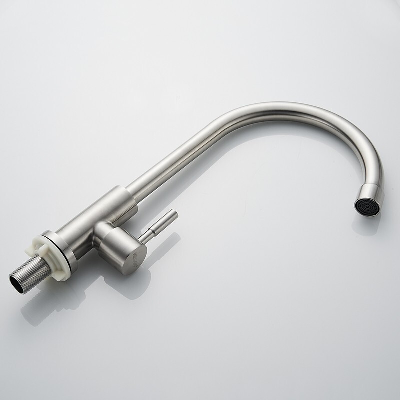 Wholesale 304 stainless steel kitchen sink faucet, single cooling, full copper core, 4-inch sink faucet, brushed Application Scenario