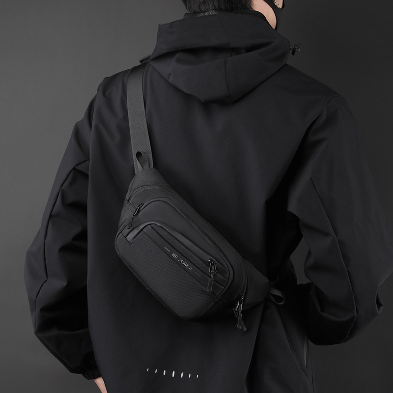 WEPOWER's new cross-border trendy waist bag for men, a simple and fashionable single-shoulder crossbody bag for commuting and outdoor use details Picture