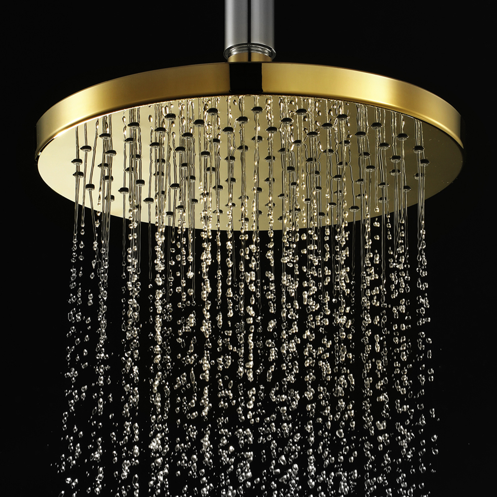 HIDEEP bathroom home circular, modern and simple titanium gold showerhead ceiling spray wall-mounted single-function details Picture