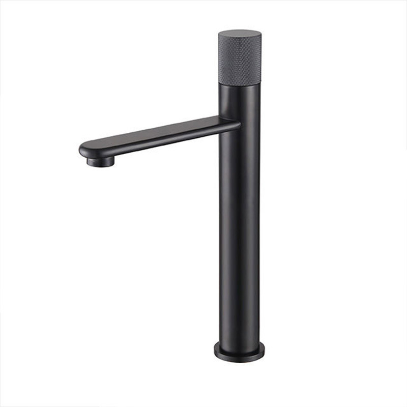 Cross-border hotel bathroom, washbasin, surface basin, hand-washing basin, double-hole minimalist all-copper, cold and hot grey faucet Item Picture
