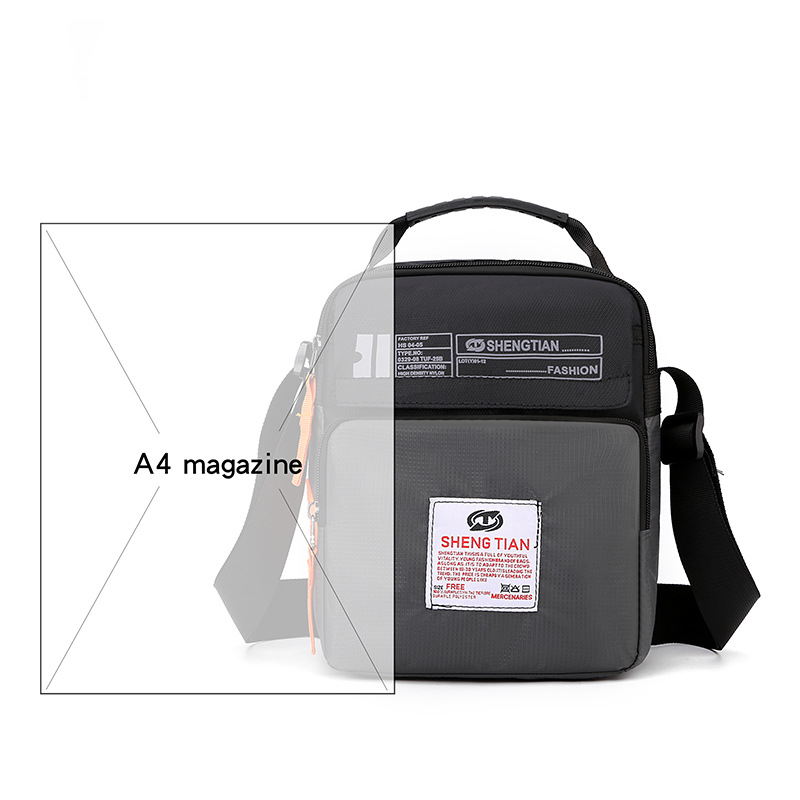 New men's cross-border simple, casual and durable single-shoulder bag with large capacity and multiple pockets, Oxford cloth crossbody bag wholesale Item Picture
