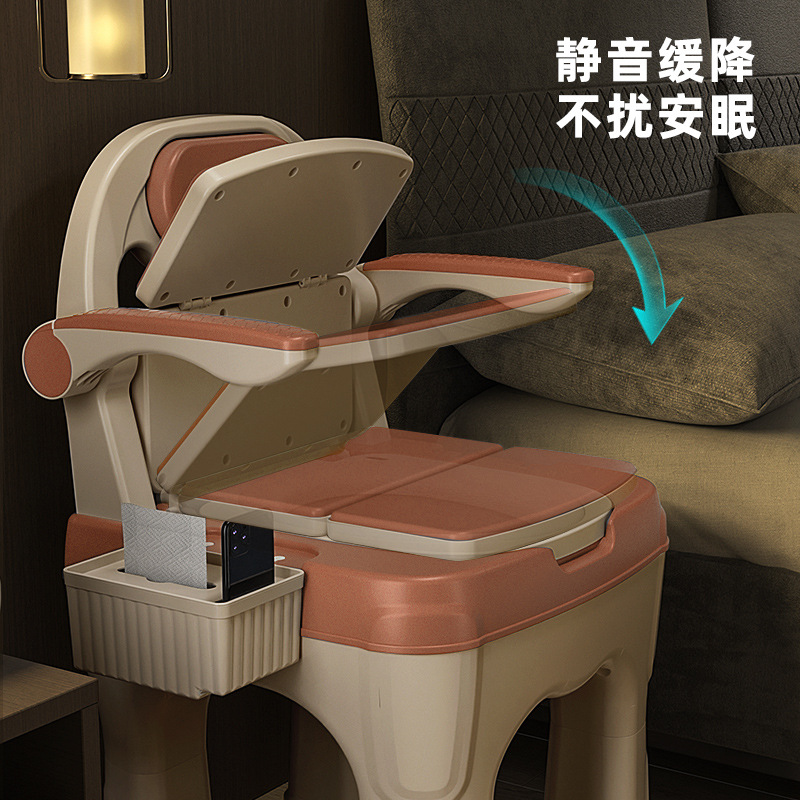 Adult mobile toilets, indoor armrest toilets for the elderly, pregnant women, the disabled and patients, cushioned backrest chairs Application Scenario