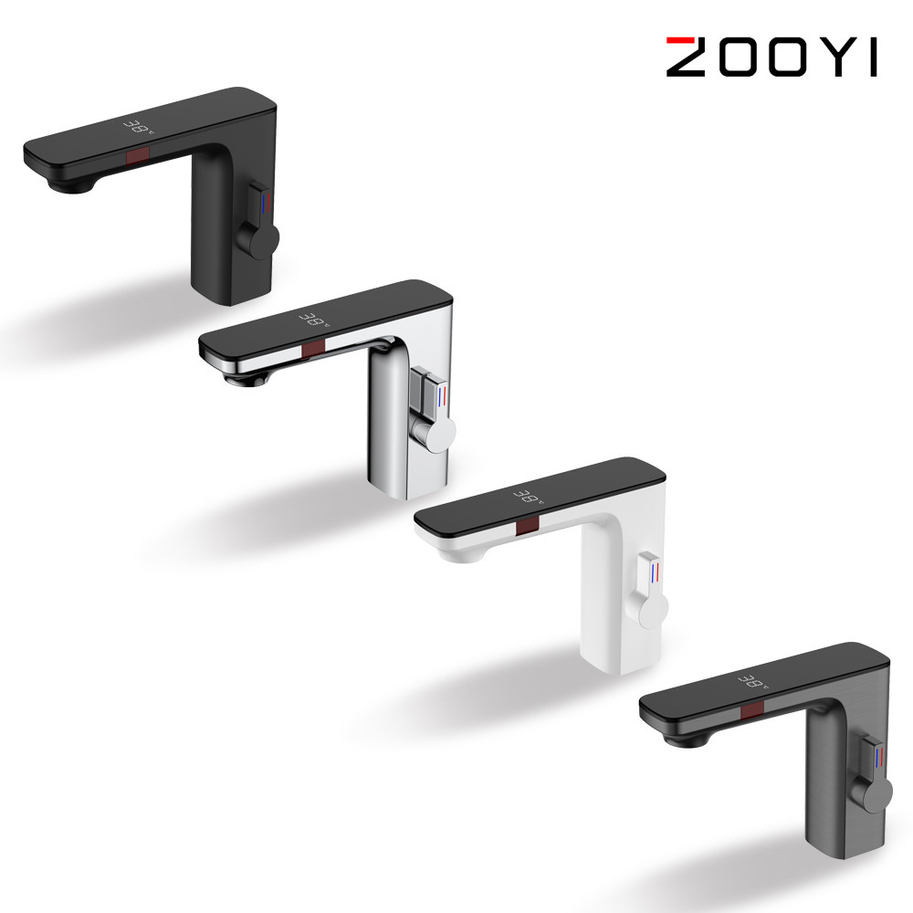 Foreign trade cold and hot fully automatic dual-mode infrared digital display sensor faucet, bathroom and washbasin sensor faucet Application Scenario