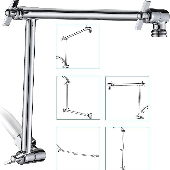 Folding support arm shower head top spray bracket extension rod copper three-way diverter 18-inch American-style shower extension arm carefully selected full figure