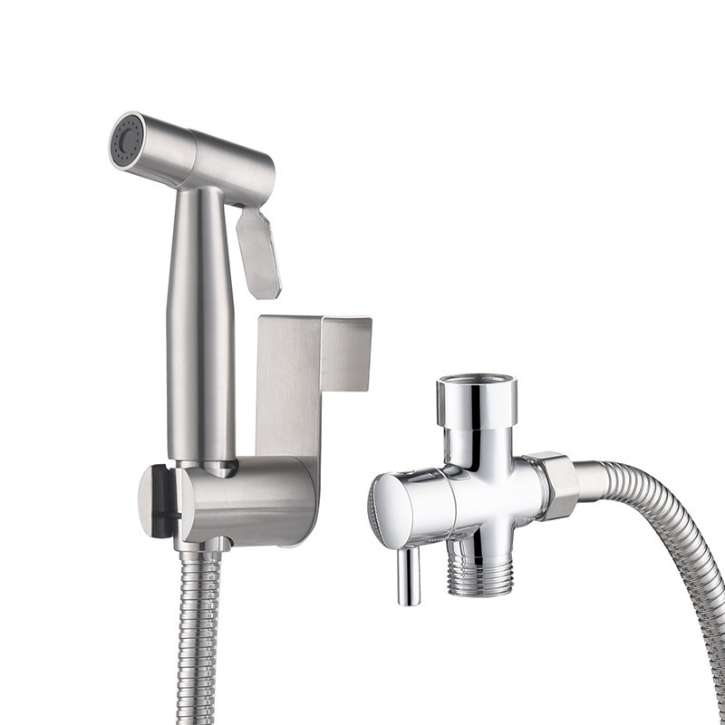 304 stainless steel toilet companion, women's washer, spray gun set, pressurized nozzle, bathroom cleaner, toilet flushing device Specification drawing