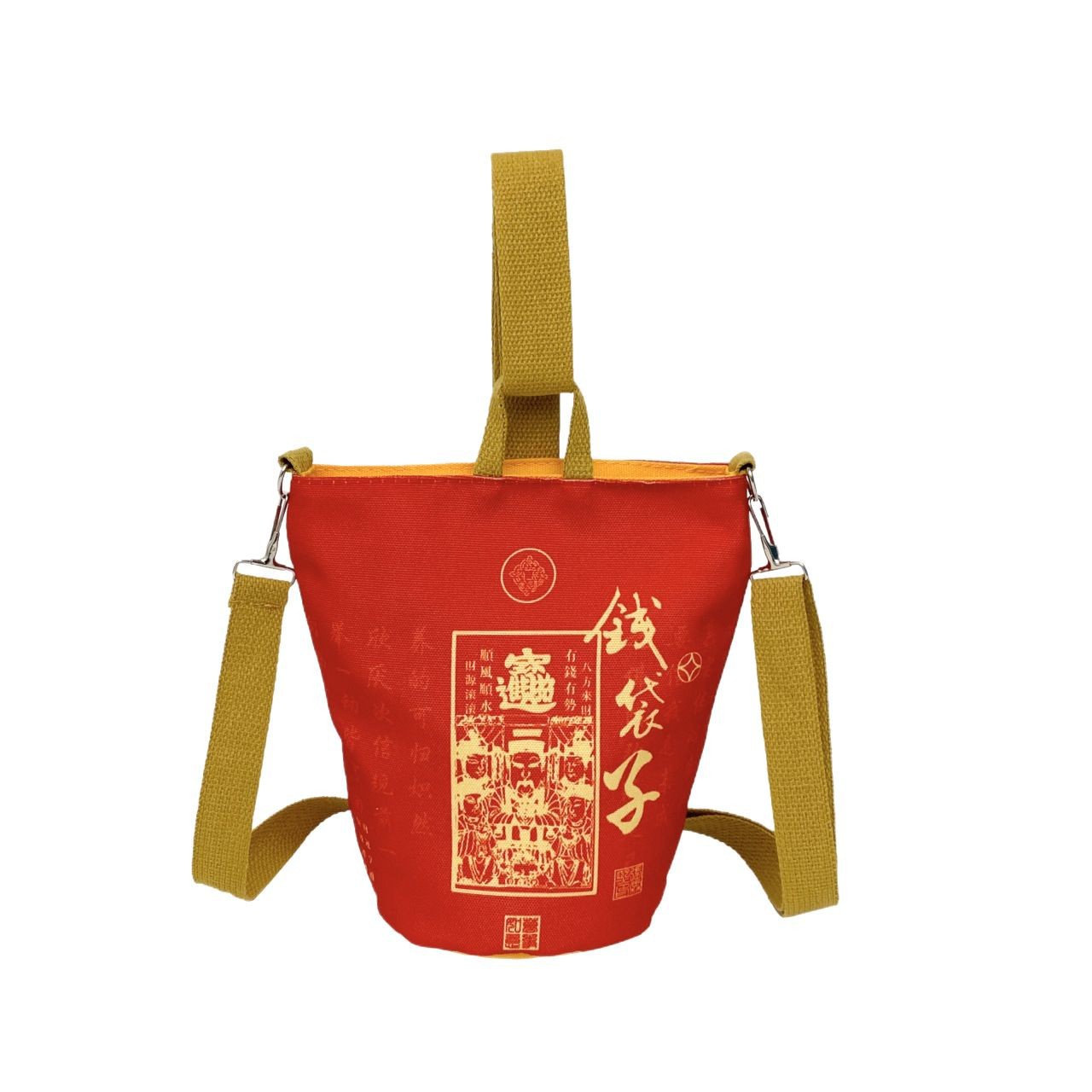 2025 New Year's Money bag, single-shoulder crossbody bag, portable handbag, red lucky bag for the Year of the Snake, canvas Item Picture