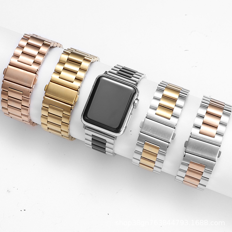 Suitable for Apple App, ewatch watch strap, three-bead 304 stainless steel metal, Huawei and Samsung watch accessories Specification drawing