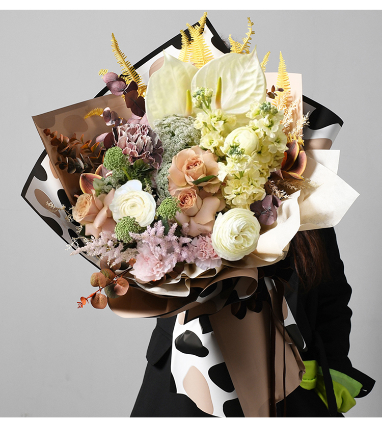 长颈鹿丛林法则鲜花包装纸塑料防水opp礼物花店花艺资材详情3