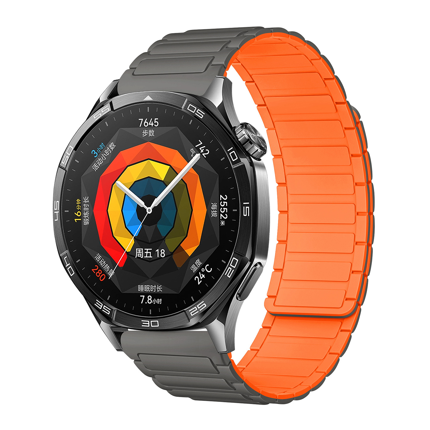 The watch4567 Armored I-shaped three-bead silicone magnetic watch strap is suitable for Huawei gt3, GT4 and GT5 watches Application Scenario