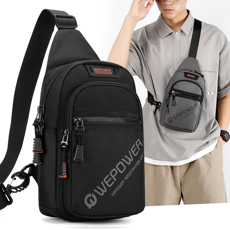 WEPOWER's new casual business Korean-style lightweight men's chest bag, single-shoulder chest travel sports crossbody backpack full figure