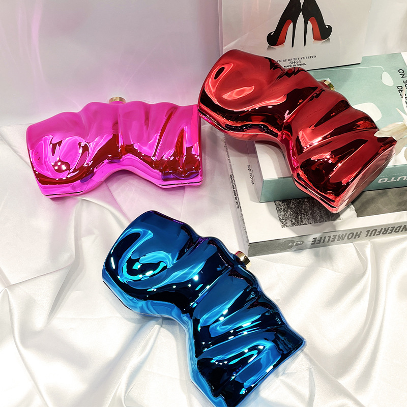 Cross-border Women's Bag 2025 New Candy color personalized and creative single-shoulder bag, acrylic bag, crossbody cloud bag, irregular bag Specification drawing