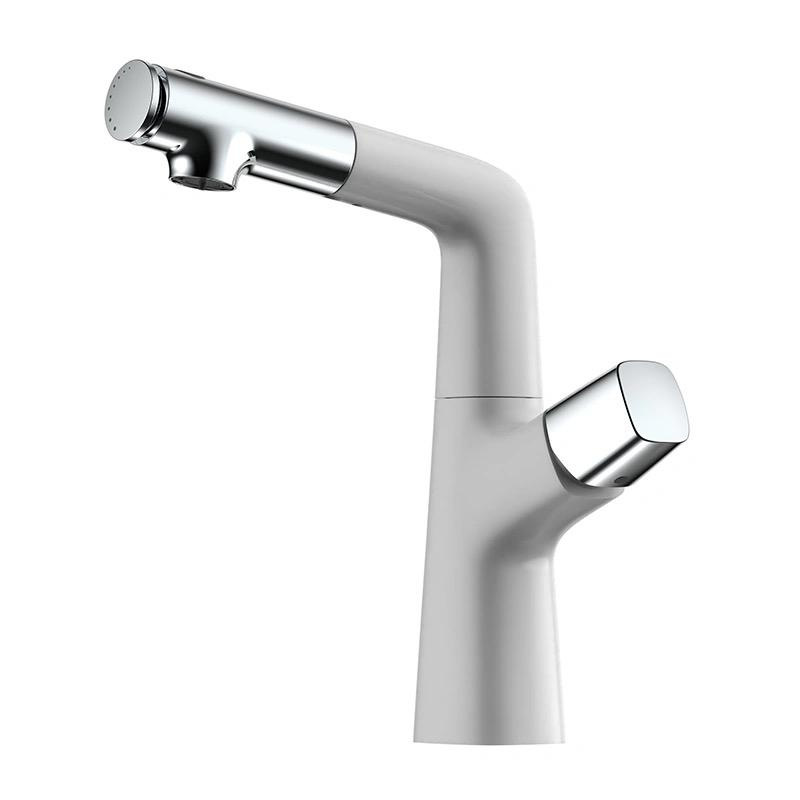 Xiaohongshu all-copper pull-out washbasin faucet, adjustable and rotatable washbasin, hot and cold bathroom faucet Item Picture
