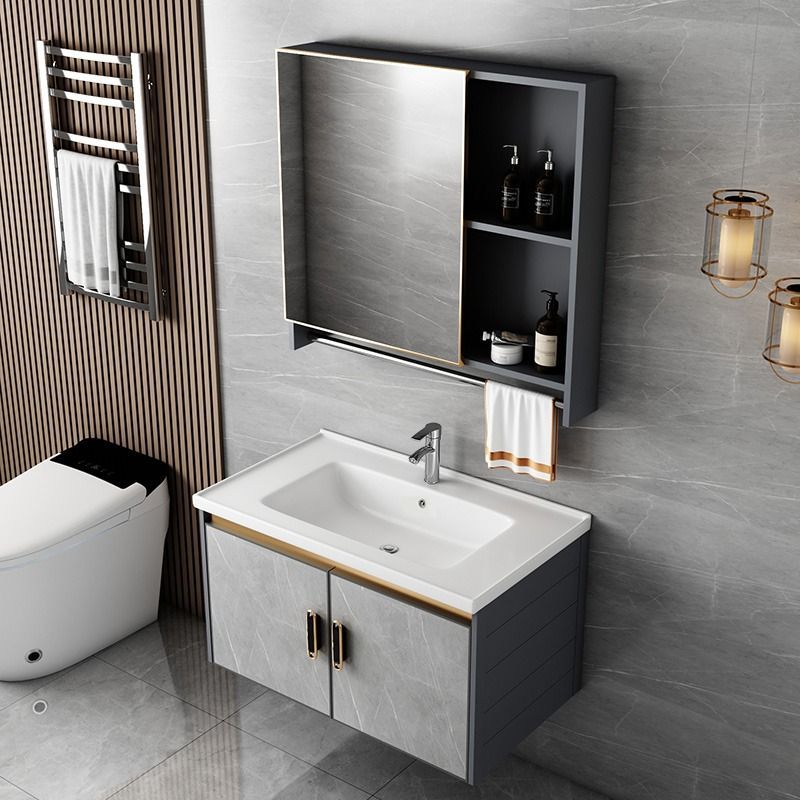 Wholesale of simple space aluminum bathroom cabinets, bathroom washbasins, integrated ceramic washbasins, washbasins and washbasins full figure