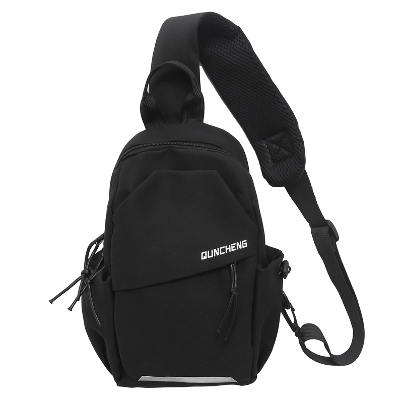 Cross-border niche men's crossbody bag and women's chest bag, simple and adjustable single-shoulder sporty and trendy casual single-shoulder bag with print Item Picture