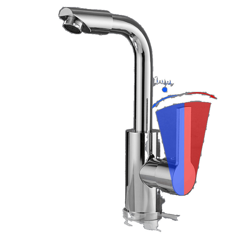Bathroom washbasin faucet, household universal rotating cold and hot water washbasin, hot and cold water mixing faucet Item Picture