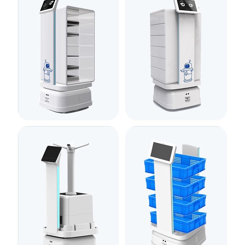 Workshop logistics transport vehicles, delivery and material delivery AGV trolleys, factory unmanned delivery robots AMR Application Scenario