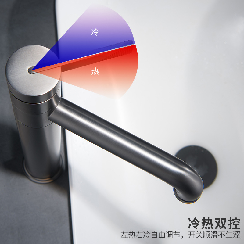 All-copper washbasin faucet, hot and cold bathroom, washbasin, brushed gold anti-splash faucet MT2343 Application Scenario