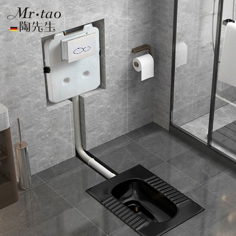 MR.TAO from Germany offers a built-in concealed flush tank and squat toilet with a wall-mounted concealed water tank full figure