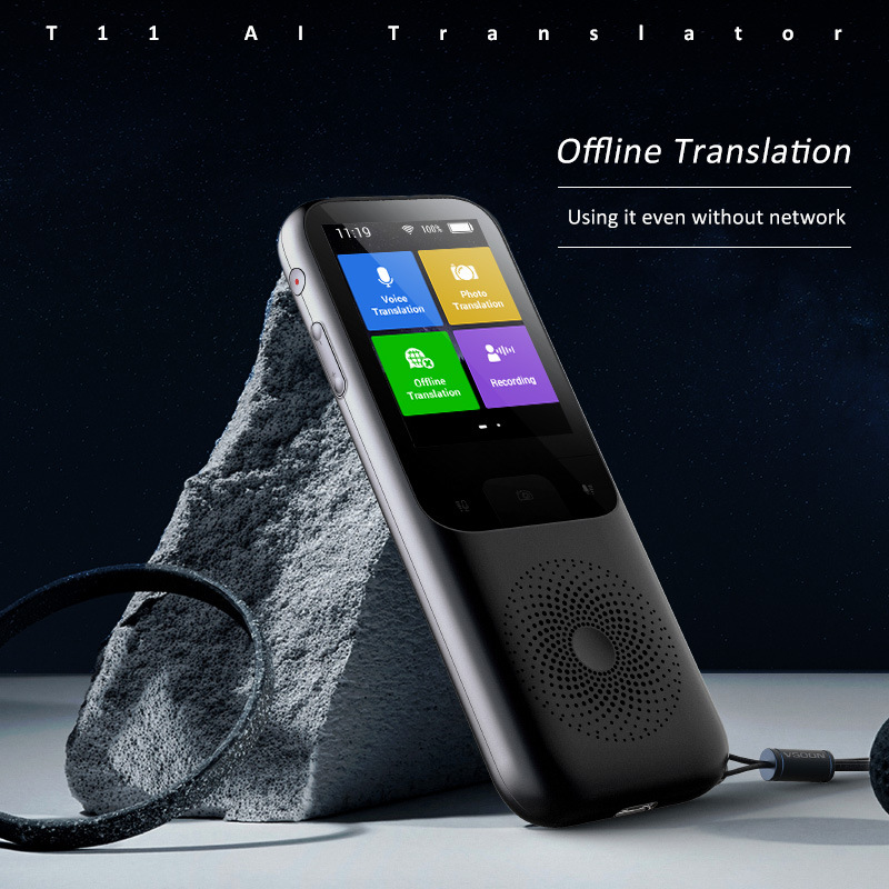T11 Intelligent Voice Translation, Recording Translation, Photo Translation, WIFI artificial intelligence language Translation machine Specification drawing