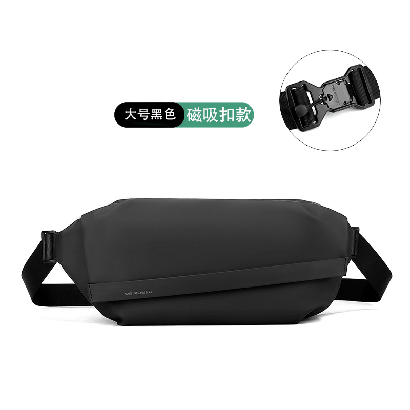 WEPOWER's new men's chest bag, casual single-shoulder crossbody bag, and casual multi-functional large-capacity magnetic buckle waist bag Item Picture
