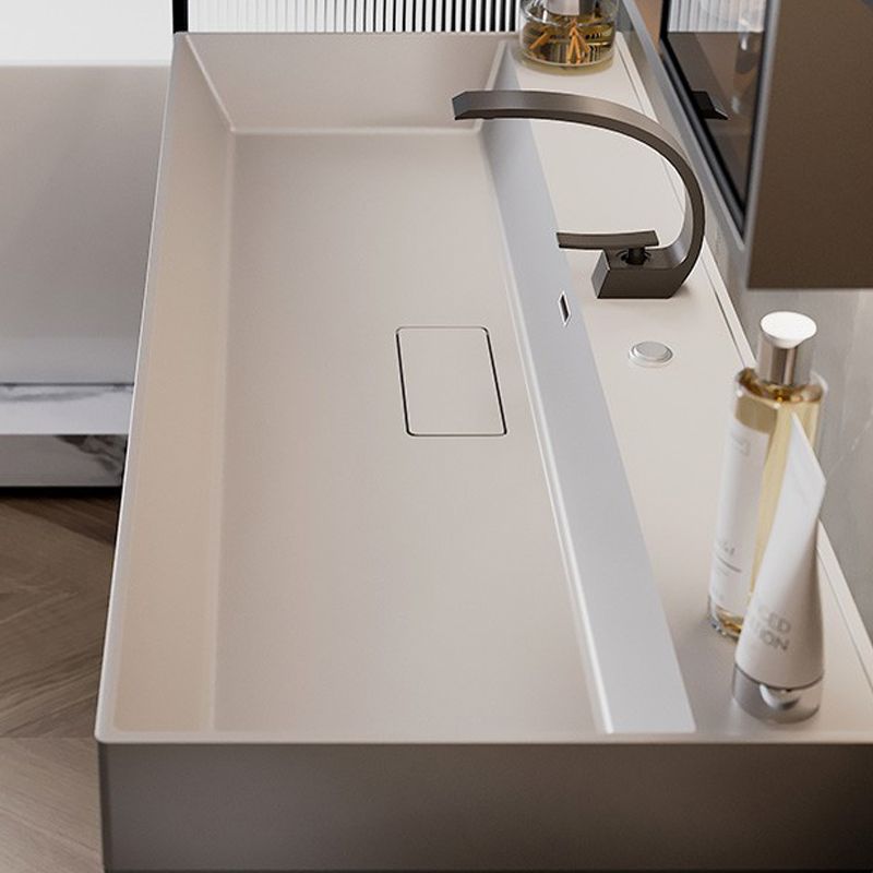 Modern and simple bathroom washbasin, sink cabinet, smart and light luxury nano rock integrated bathroom cabinet combination details Picture