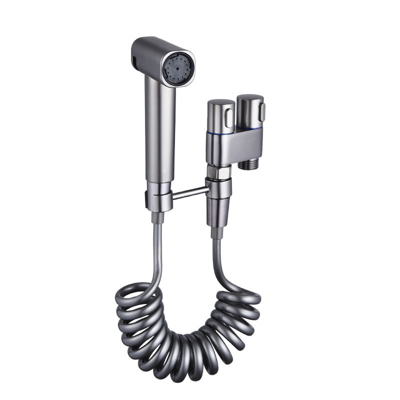 Cross-border stainless steel telescope, toilet companion, women's washer, farting washer, household bathroom spray gun, one in and two out Item Picture