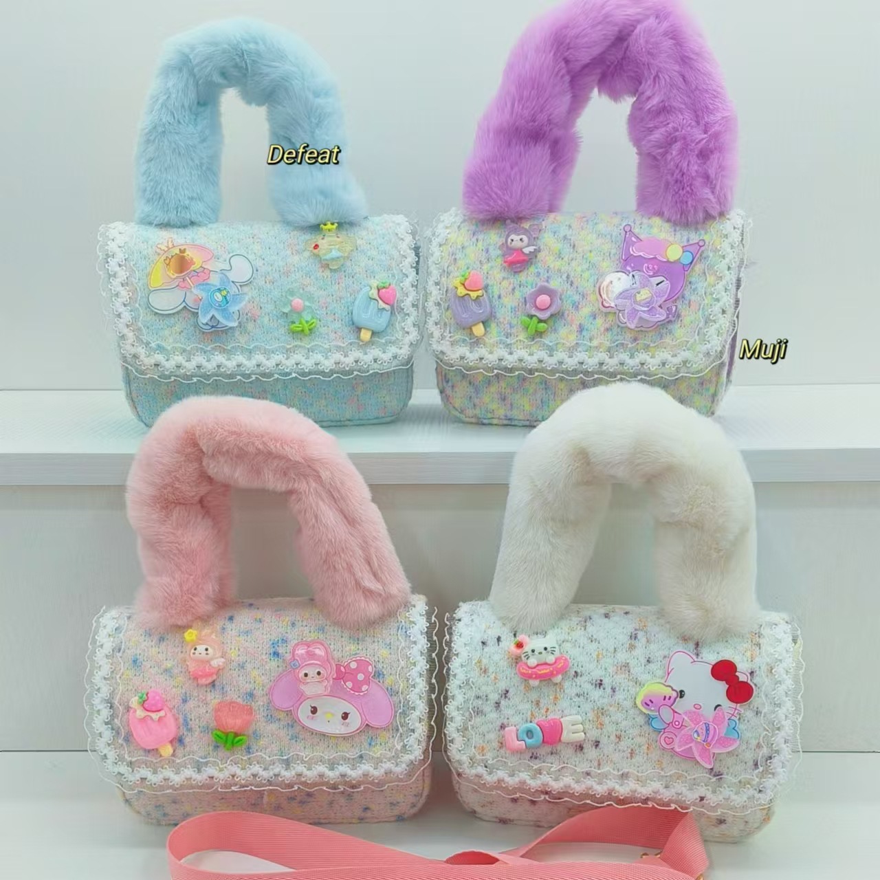 Plush handbag, Kulomi single-shoulder crossbody bag, little girl coin purse, accessory bag, stylish princess bag, children's bag Application Scenario