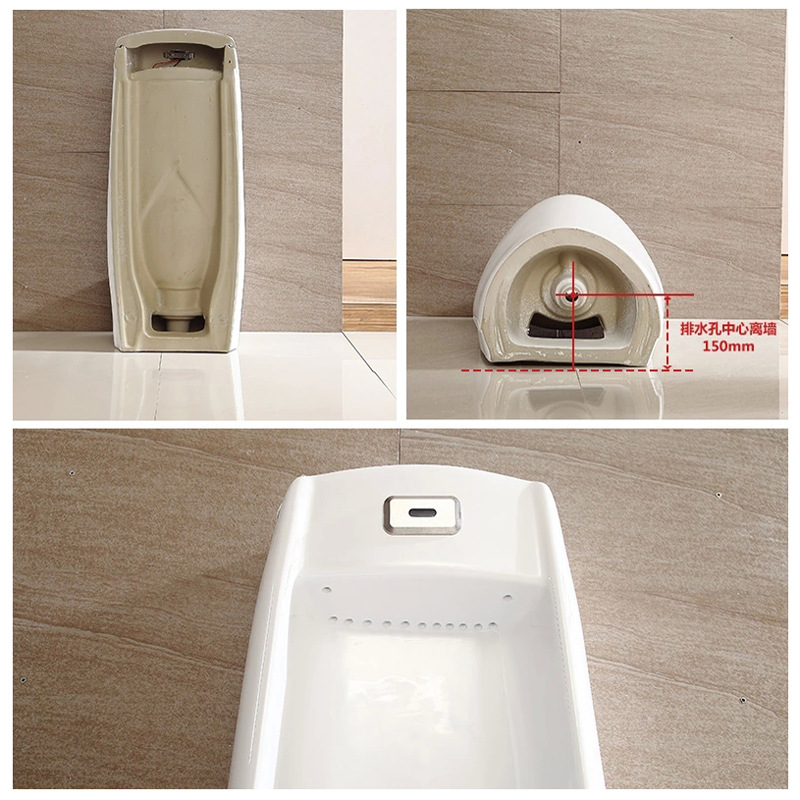Floor-standing ceramic urinal with built-in sensor standing urinal, water-saving men's urinal, Meijia Sanitary Ware XF Application Scenario