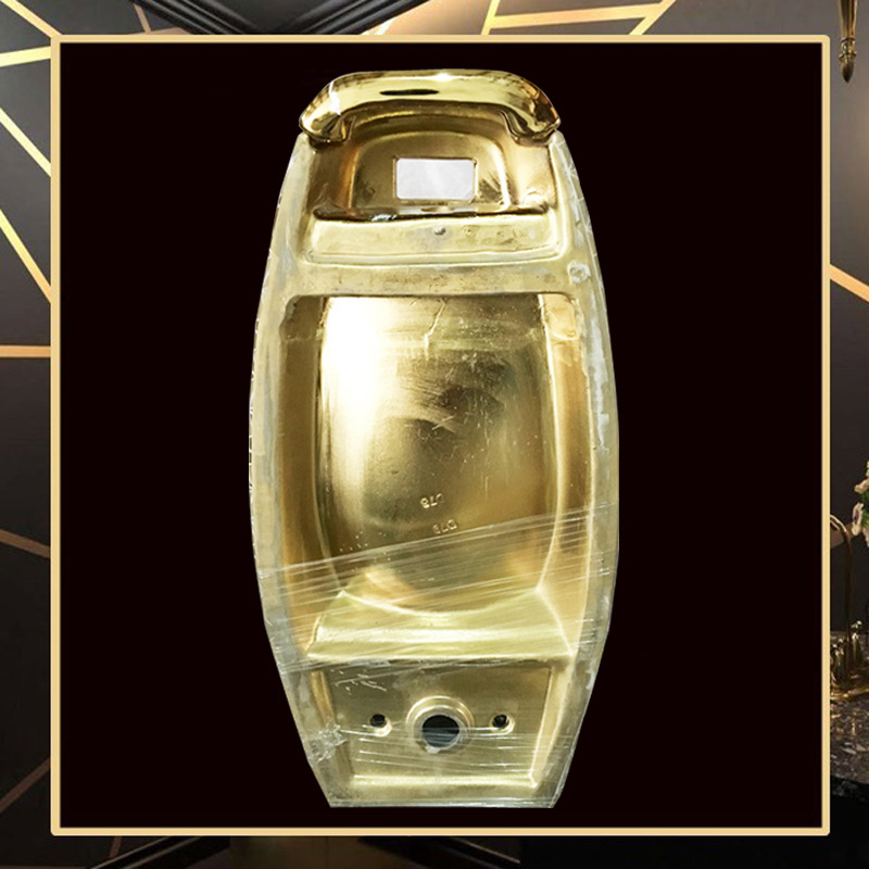 Gold-plated hanging urinal, floor urinal, men's sensor urinal project, ceramic KTV, gold urinal Application Scenario