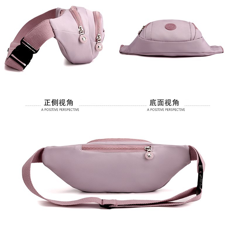 Women's casual crossbody bag, fashionable and versatile sports single-shoulder waist bag, nylon water-resistant cross-border wholesale and consignment Item Picture