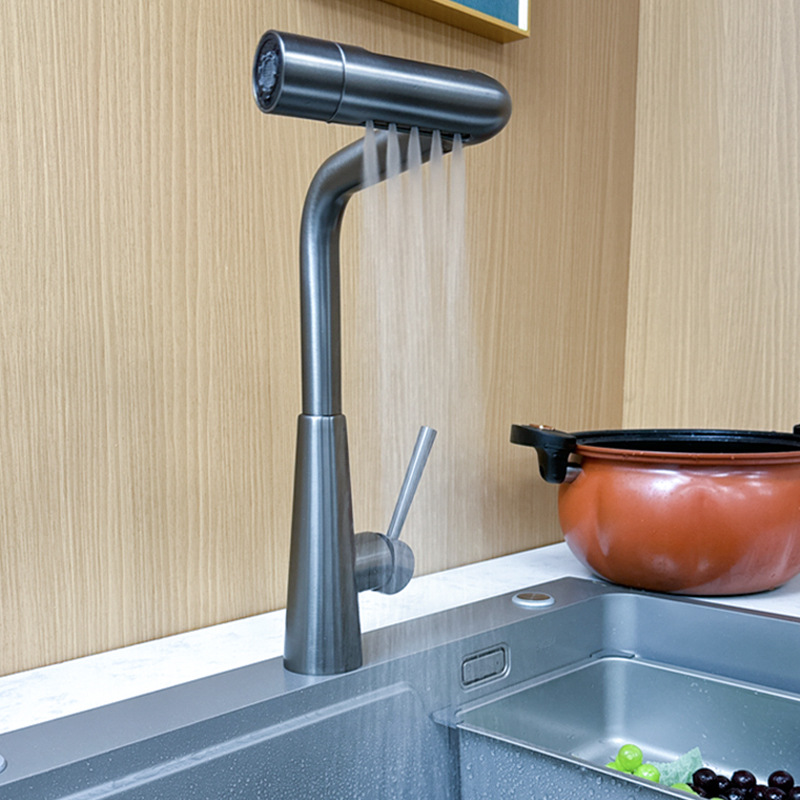 Multi-functional hot and cold faucet, intelligent infrared sensor hot and cold pull-out faucet, sink, kitchen use Application Scenario