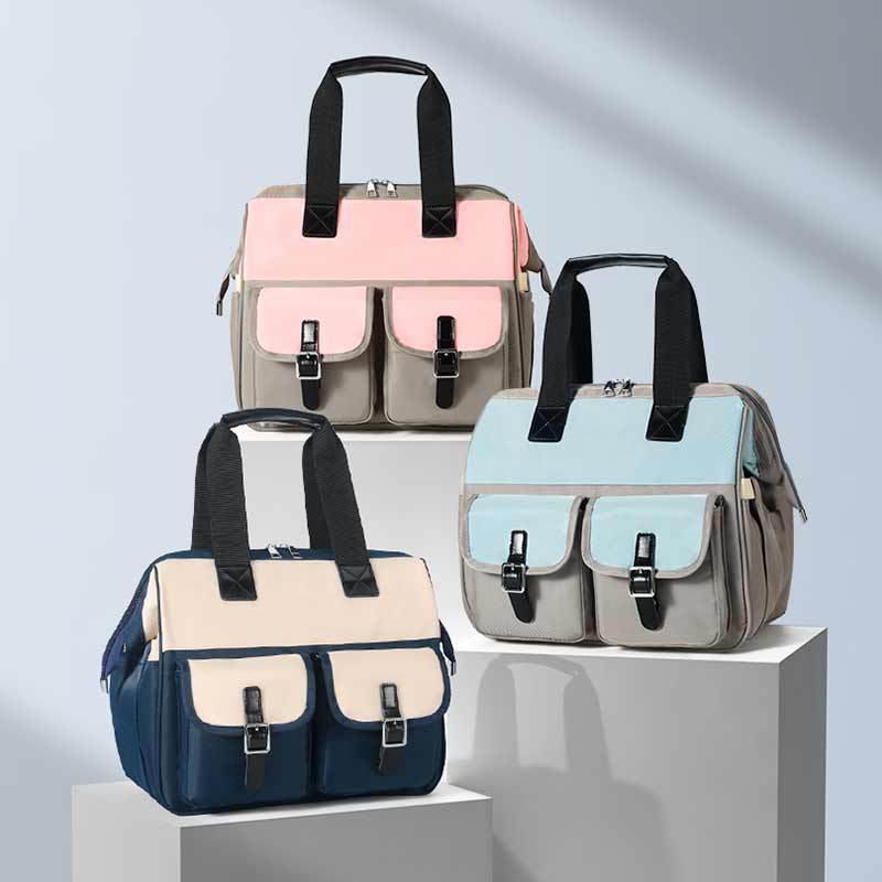 2025 Large-capacity Waterproof Mom Mi Bag, a lightweight and portable baby bag for young people to carry on the shoulder and crossbody when going out full figure