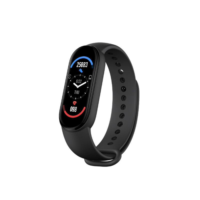 High-end M6 smart bracelet with color screen, magnetic charging, and direct sales in 13 languages from the smart watch manufacturer full figure