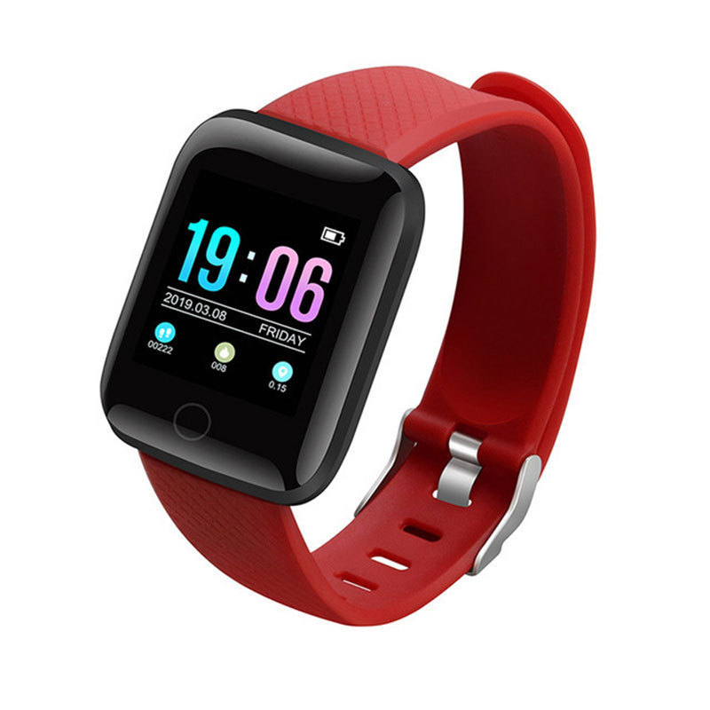 116plus Color Screen Smart Bracelet: Heart rate monitoring, blood pressure monitoring, blood oxygen information push, waterproof Bluetooth step-counting bracelet details Picture