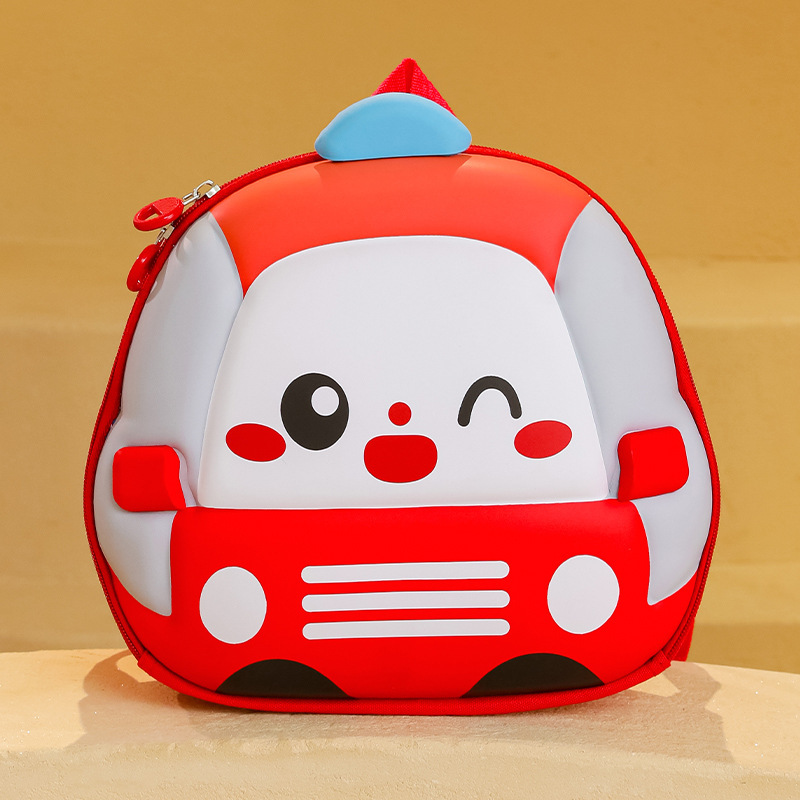 2025 Summer New cute car children's bag, cartoon 3D hard shell kindergarten schoolbag, lightweight backpack details Picture