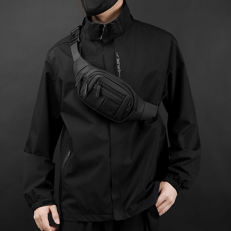 WEPOWER's new waist bag for men, a casual Korean-style lightweight single-shoulder bag, a fashionable and sporty single-shoulder chest bag, and a crossbody bag details Picture