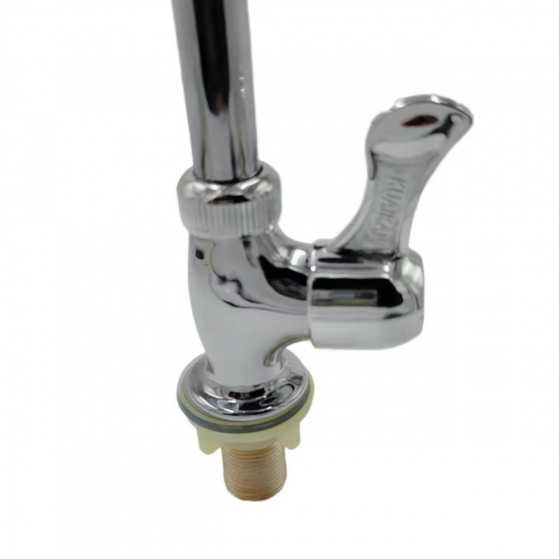 Wholesale of plastic steel faucet, small vertical single cold water sink basin, rotating faucet, 4-point faucet manufacturer Item Picture
