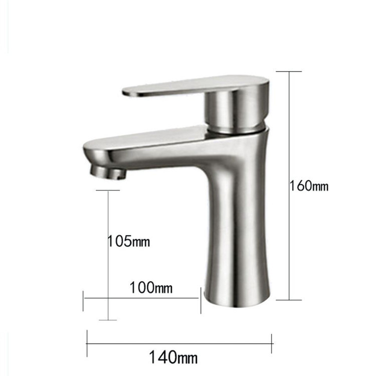 304 stainless steel brushed cold and hot bathroom, single-hole small waist, bathroom washbasin, washbasin faucet Application Scenario
