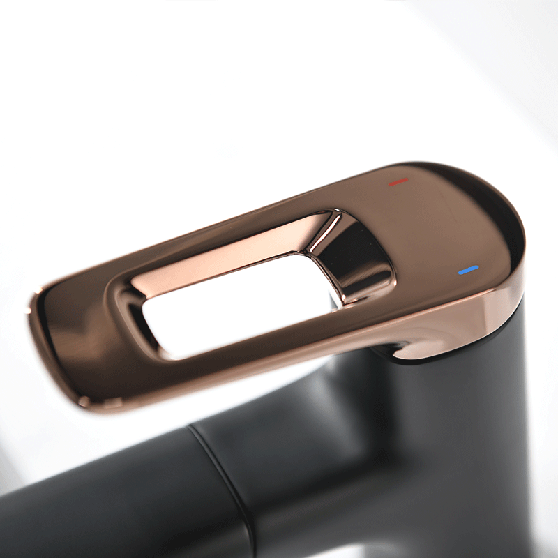 All-copper rose gold pull-out washbasin faucet, bathroom brushed washbasin faucet, pull-out sink faucet Application Scenario