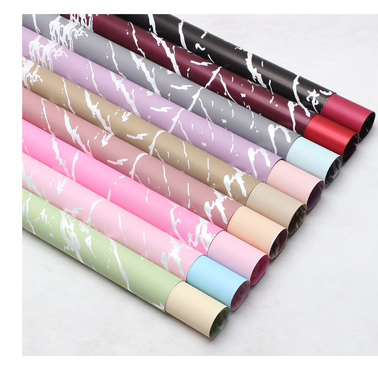 Marble, Ouya paper, flower wrapping paper, pattern, high-end feel, plastic film, waterproof, flower shop floral art pic 8