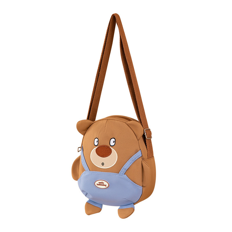 Korean version Bear Backpack 2025 New style Cartoon backpack with contrasting colors crossbody bag, personalized and creative girls' single-shoulder bag Item Picture