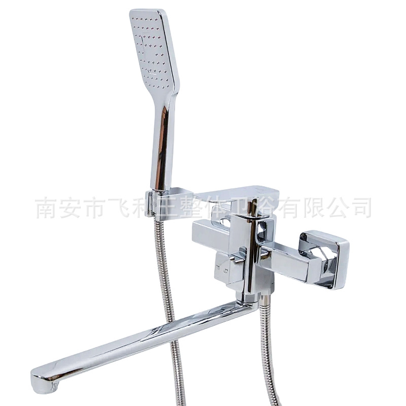 Square wall-mounted hot and cold bathtubs, bathroom shower heads, shower sets, extended pipe faucets for export to Russia and Central Asia Item Picture