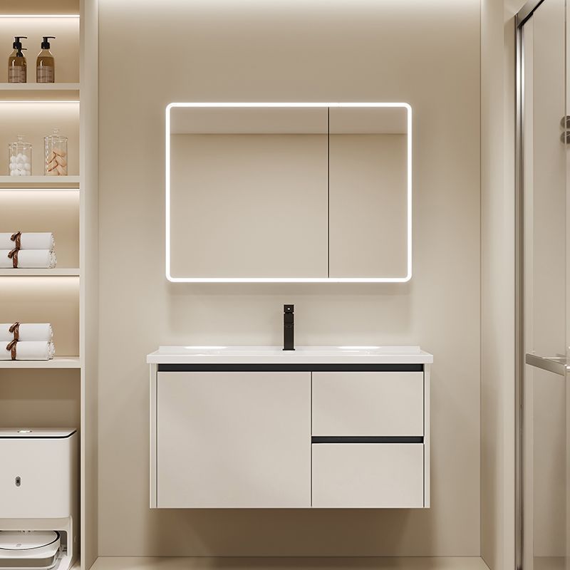 Home smart thickened smart space aluminum bathroom cabinet set, washbasin and washbasin integrated ceramic basin bathroom Specification drawing