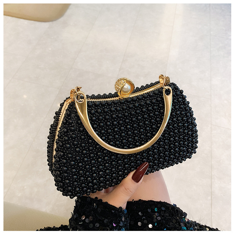 New pearl lady's handbag, banquet dress crossbody bag, elegant socialite dinner bag, high-end underarm bag wholesale details Picture