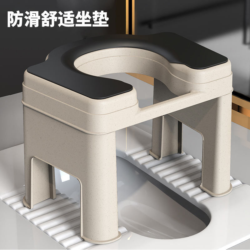 Children's squat toilets and toilet bowls have been replaced with toilet chairs. Pregnant women use toilet stools. Anti-slip, simple and thickened toilet stools for the elderly Specification drawing