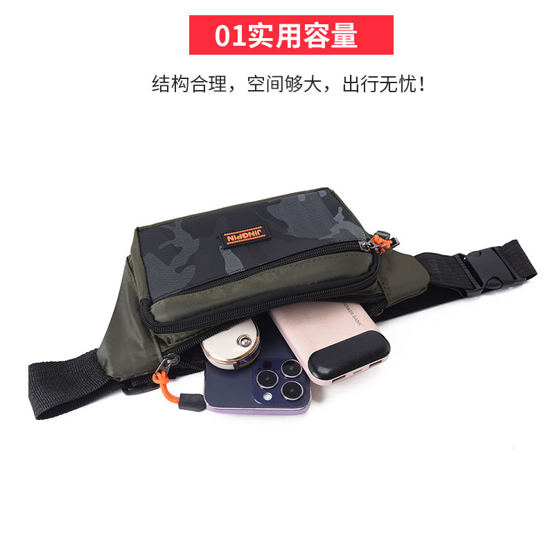 New waterproof men's crossbody bag for casual sports and travel, single-shoulder chest bag, fashionable and versatile backpack Specification drawing
