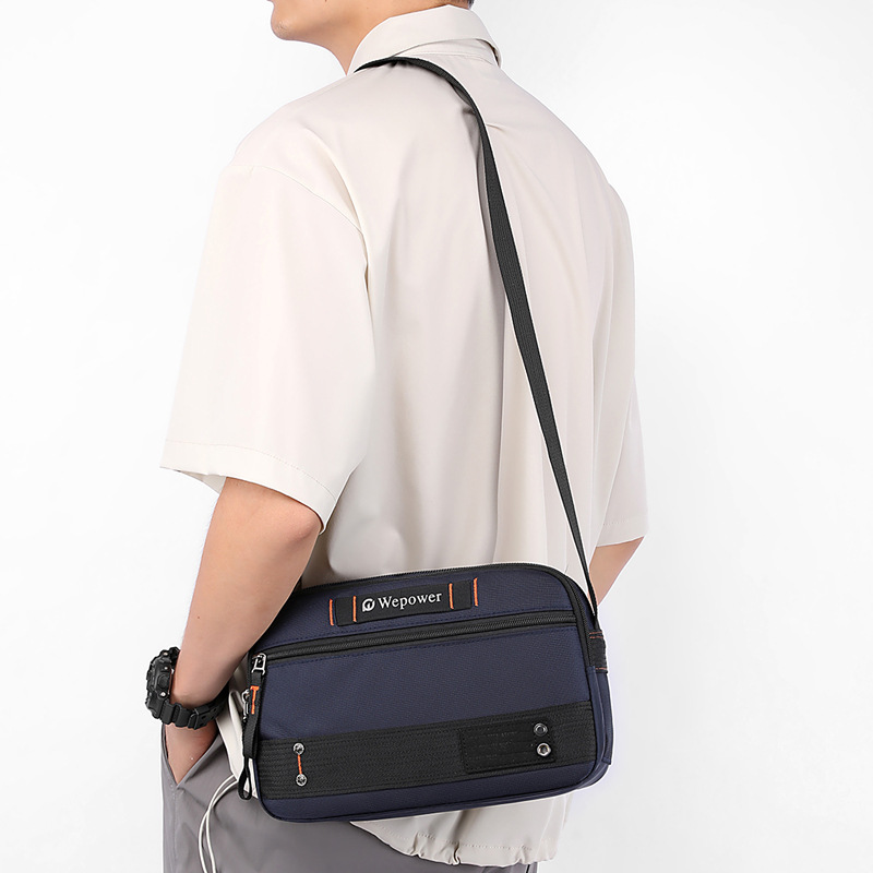 WEPOWER's new crossbody bag, a multi-layer waterproof and wear-resistant men's bag, a lightweight and casual travel crossbody bag, and a men's single-shoulder bag Specification drawing