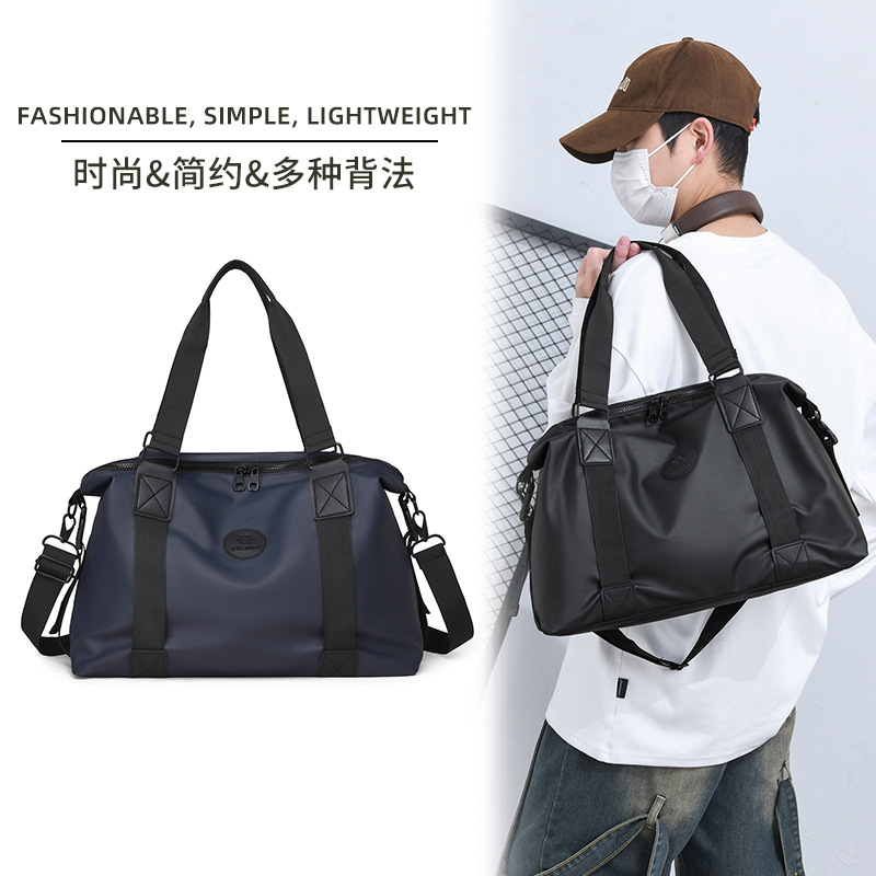Men's large-capacity hand-held Oxford cloth storage bag, sports and fitness bag, casual travel luggage bag Specification drawing